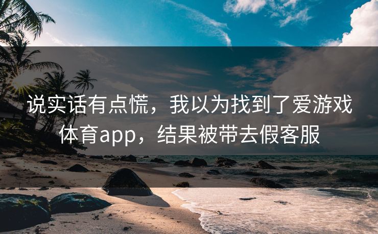 说实话有点慌，我以为找到了爱游戏体育app，结果被带去假客服